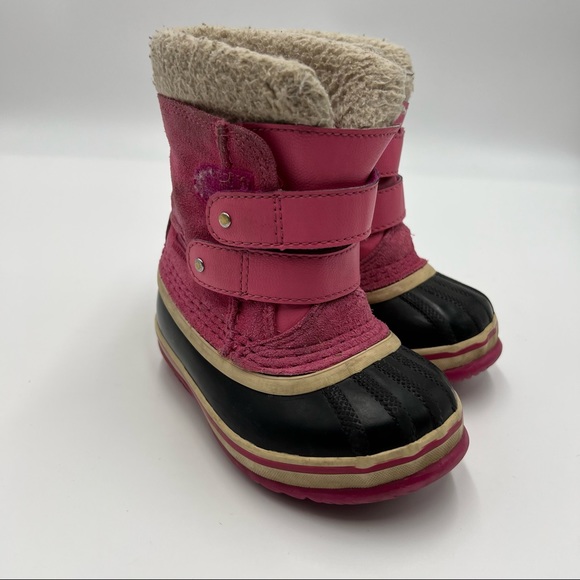 Sorel 1964 Pac Strap Kids Pink Winter Snow Boot Size 7 - Picture 2 of 6